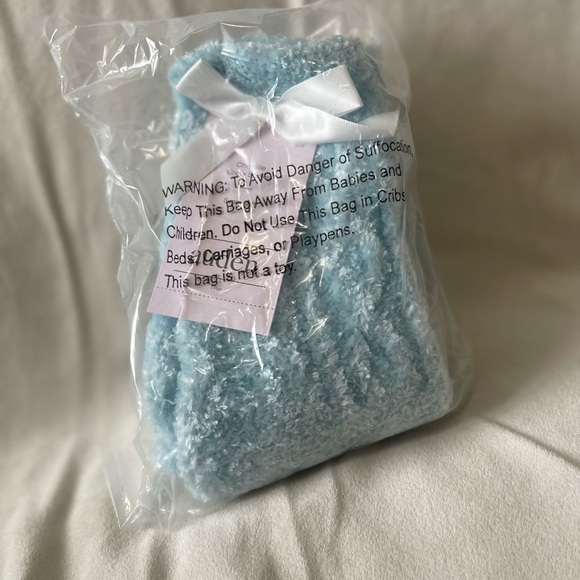 X2 Auden Soft Blue Fuzzy Socks - Picture 2 of 2